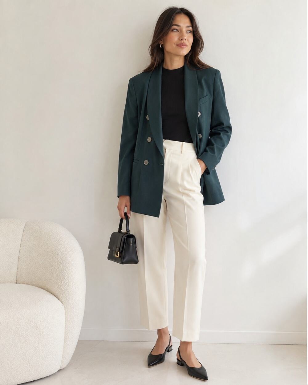 Vintage Jones New York Green Oversized Boyfriend Fit Blazer Jacket 12P